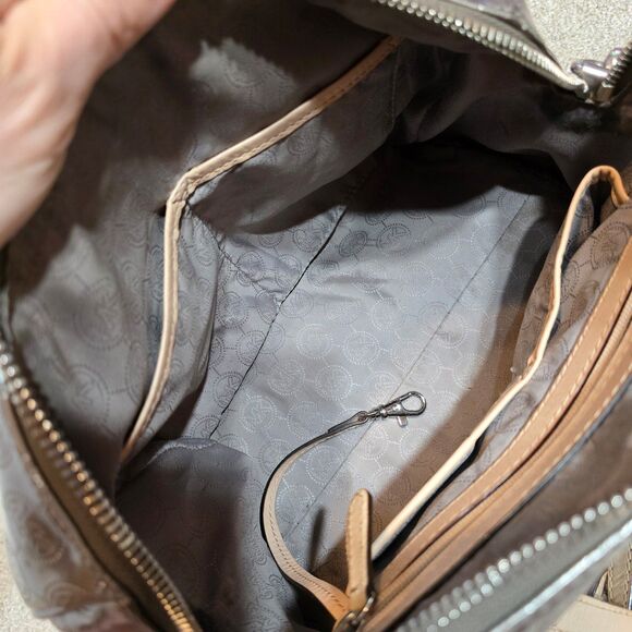 MICHAEL KORS metallic monogrammed satchel handbag - Picture 8 of 12